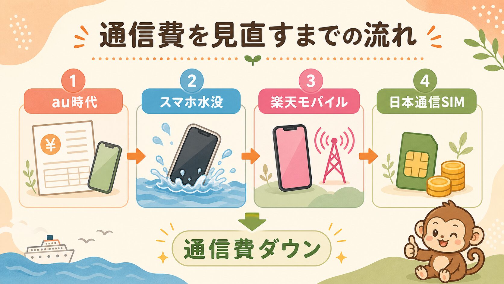 auから楽天モバイル、そして日本通信SIMへの流れ