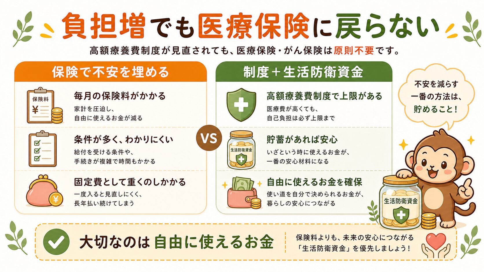 負担増でも医療保険に戻らない考え方