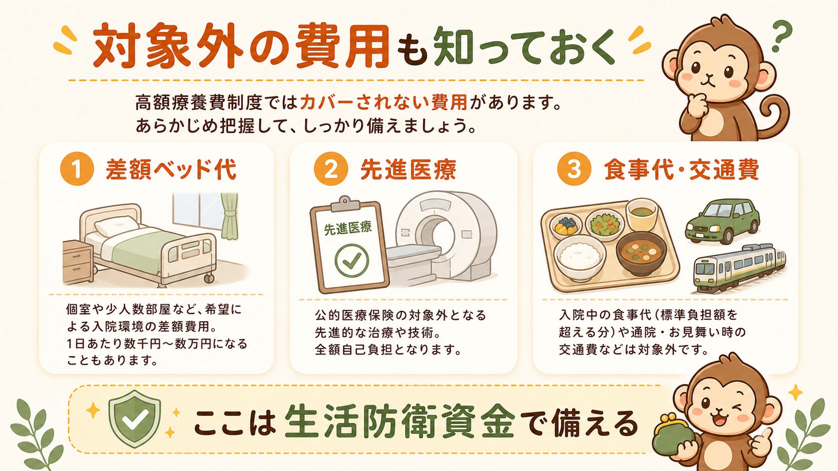 高額療養費制度の対象外になる費用