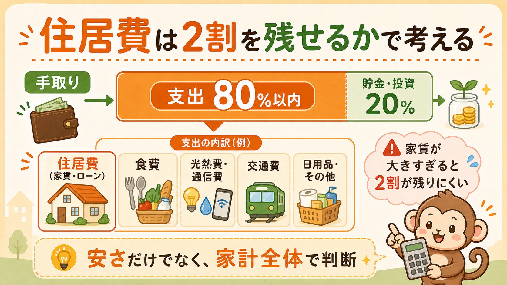 住居費は2割を残せるかで考える