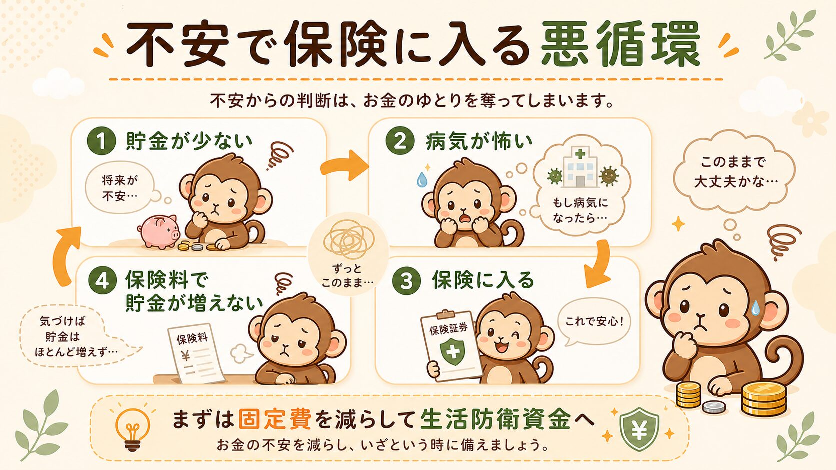 不安で保険に入る悪循環