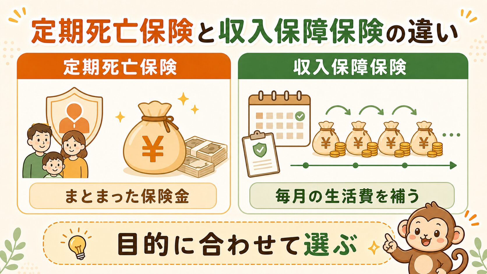 定期死亡保険と収入保障保険の違い